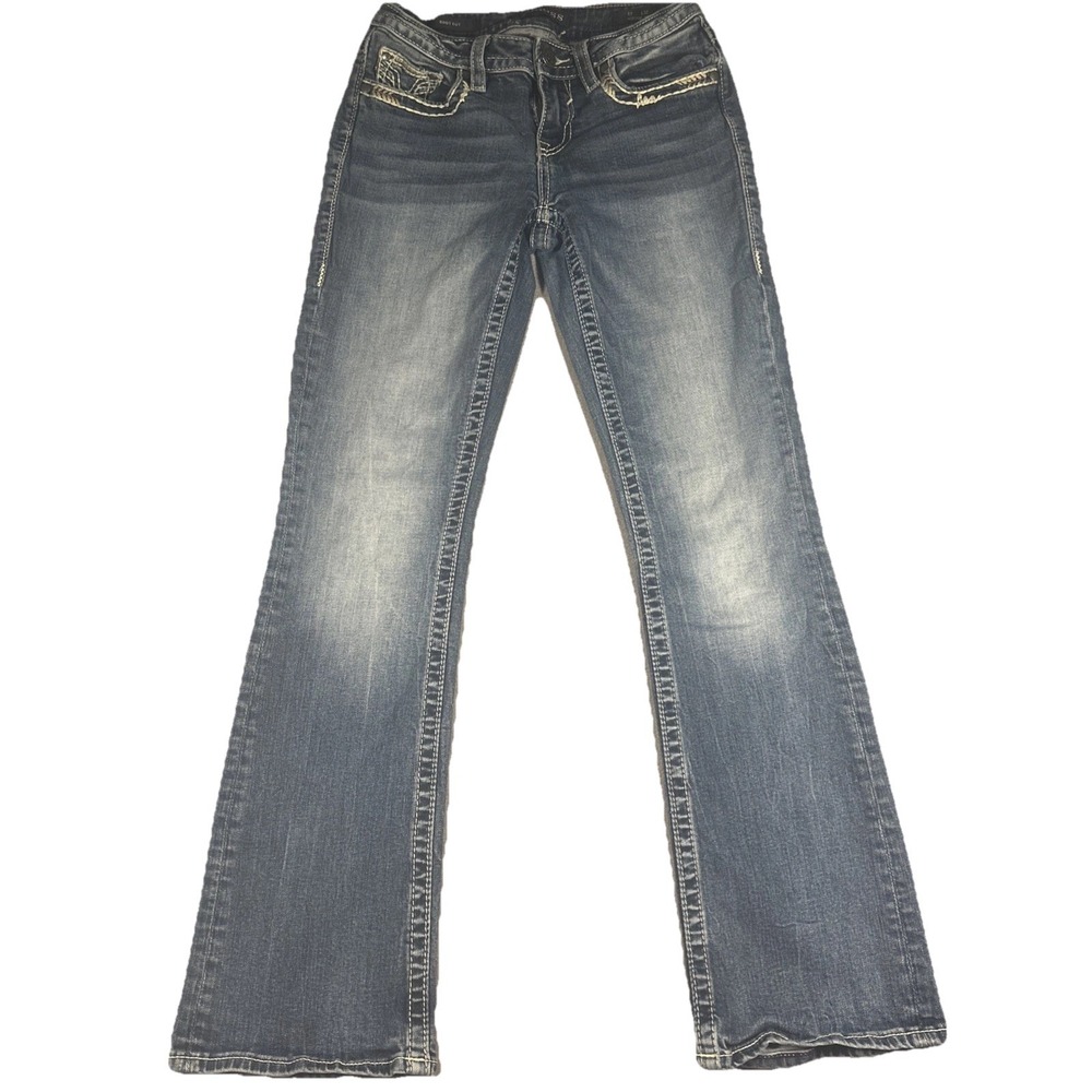 VIGOSS Women's Blue Denim Jeans Wash Low-Rise Heritage Fit Bootcut S2 L32